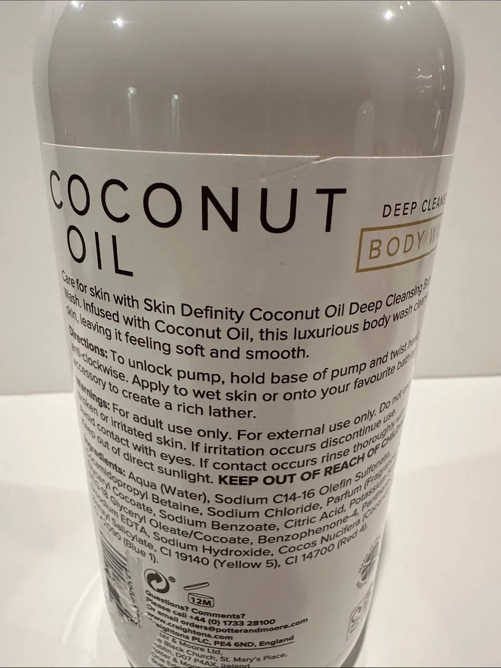 Creightons Coconut Oil Deep Cleansing Body Wash Infused W/Coconut Oil, 33.8 oz.
